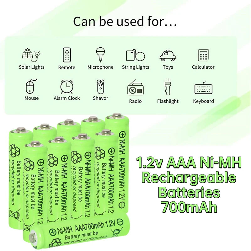 1.2V AAA Rechargable Batteries + 6 Bay Battery Charger