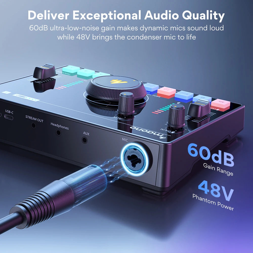 Audio Interface Mixer  Streaming, Recording