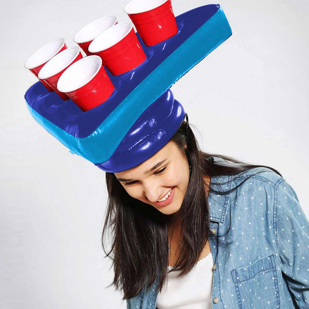 Kids Inflatable Beer Pong Triangle Cap Throwing