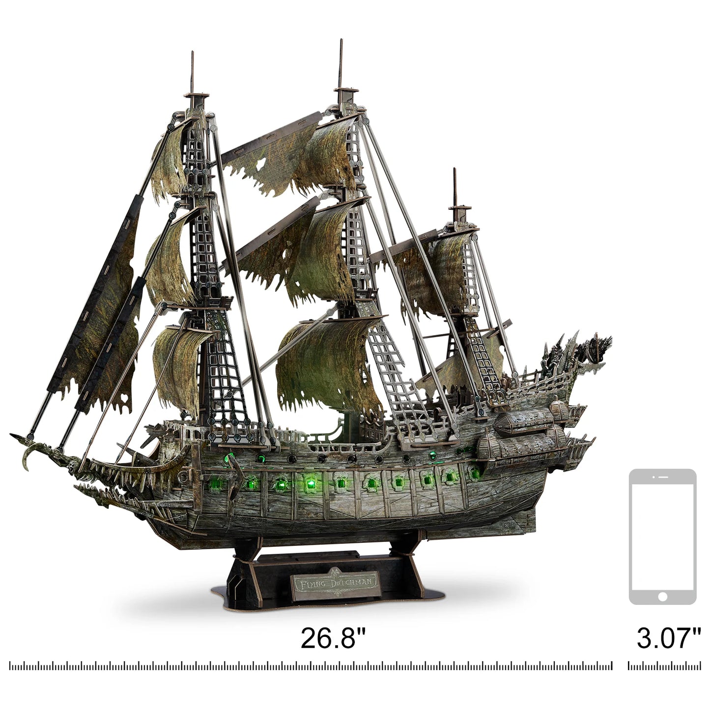 Puzzles Green LED Flying Dutchman Pirate Ship