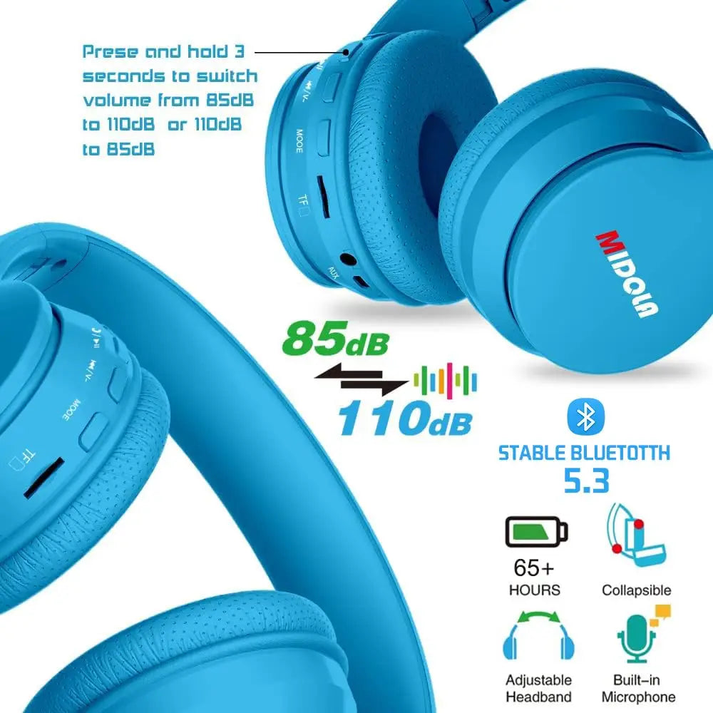 Headphones Bluetooth 5.3 Wireless 60H Play Time Volume