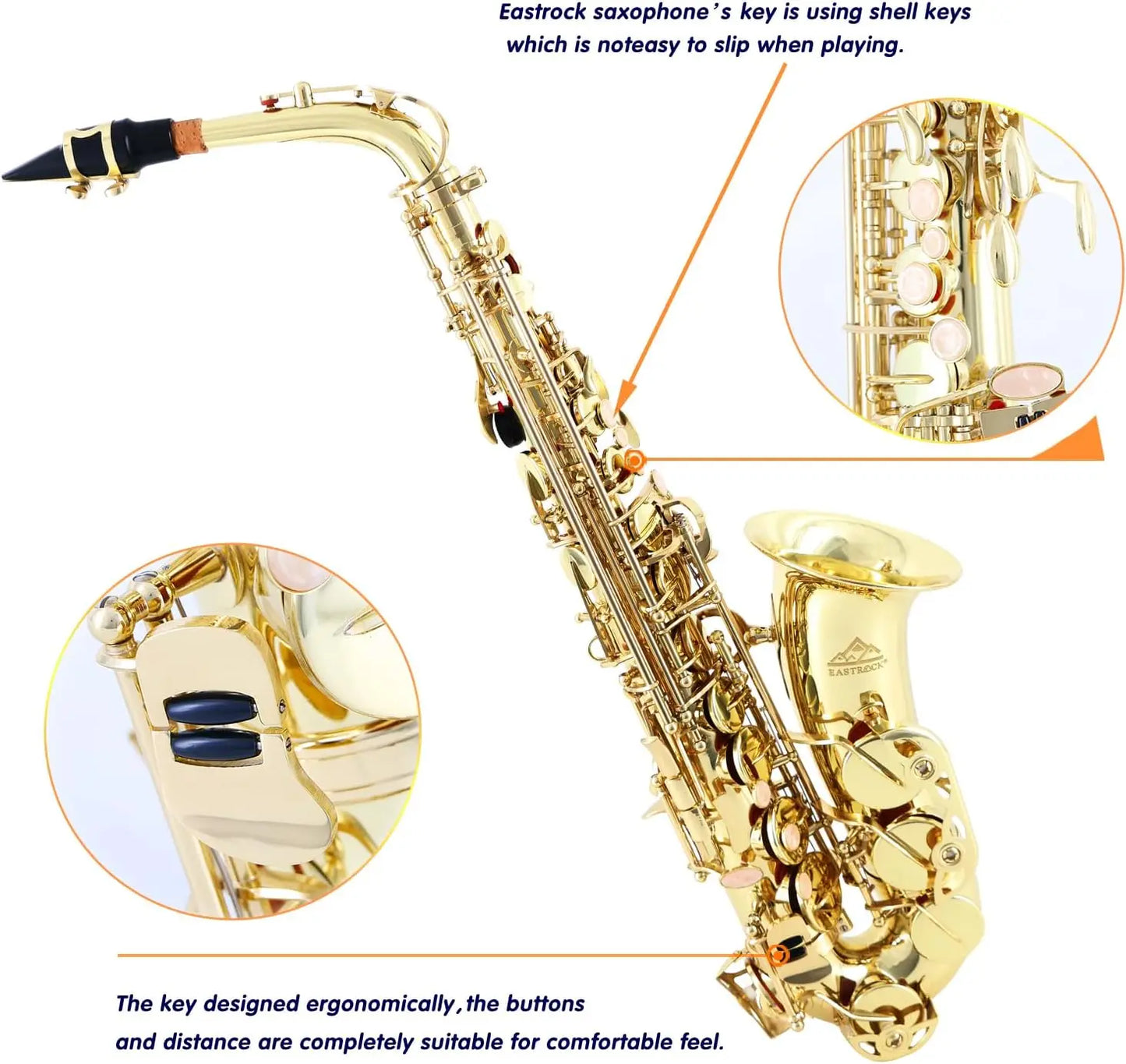 Alto Saxophone Gold E Flat Sax Full Kit