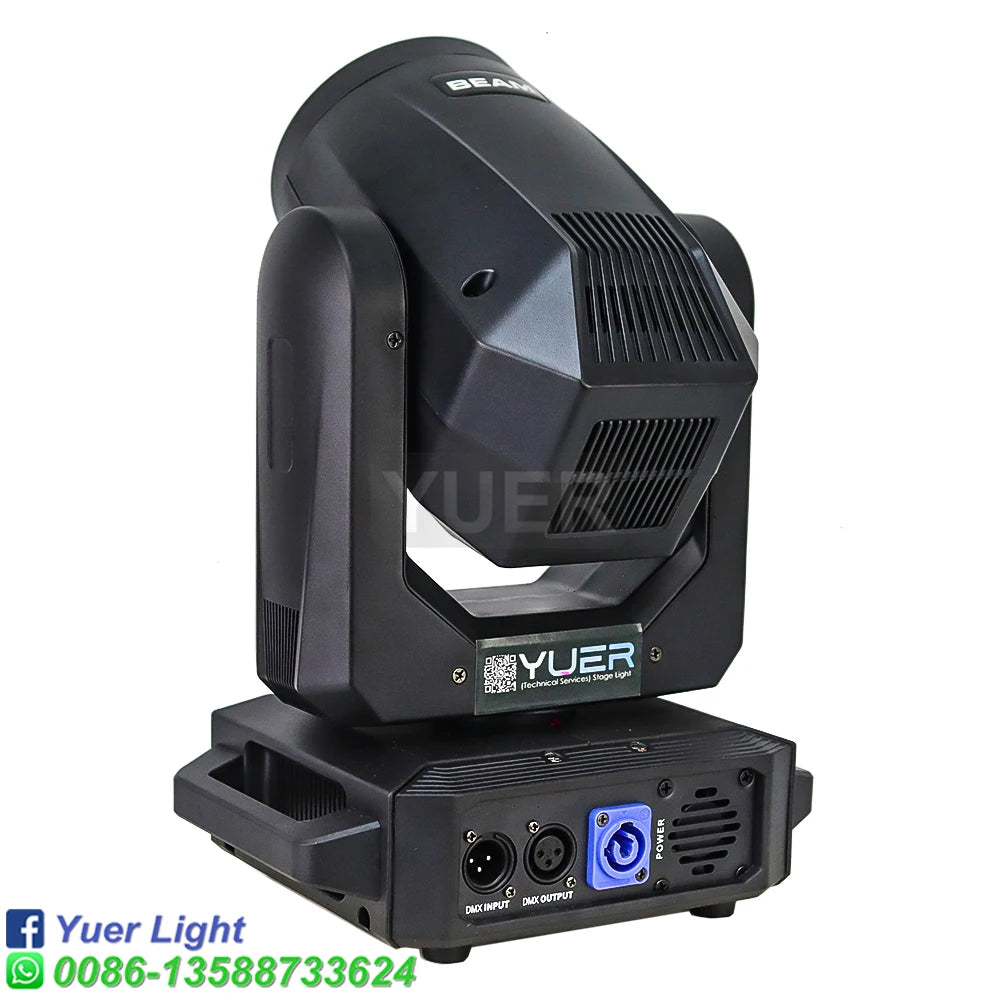 200W LED With Ring Beam Spot Moving Head Light With 18 Rotating Prism Rainbow Effect DMX512 Disco Party CLub Stage Effect Lights