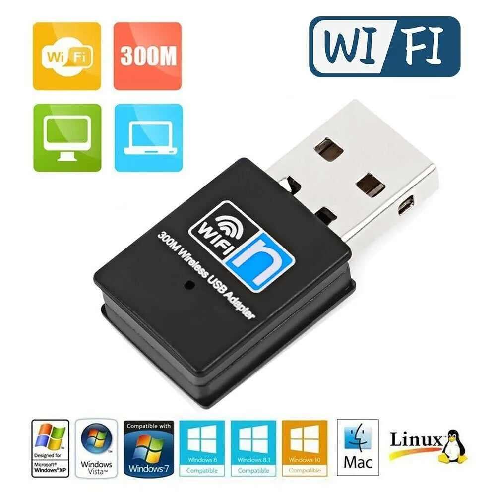 Wireless 300M USB Wifi Adapter Plug  PC Desktop