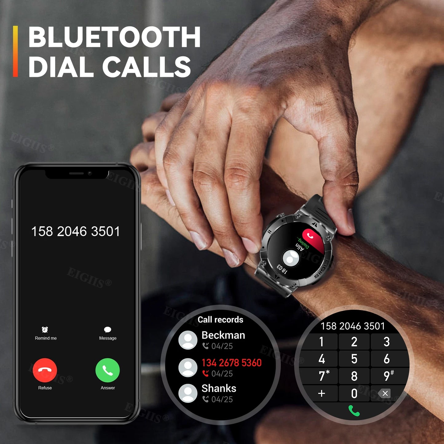 LaNikar Smart Watch Men TFT Display Bluetooth