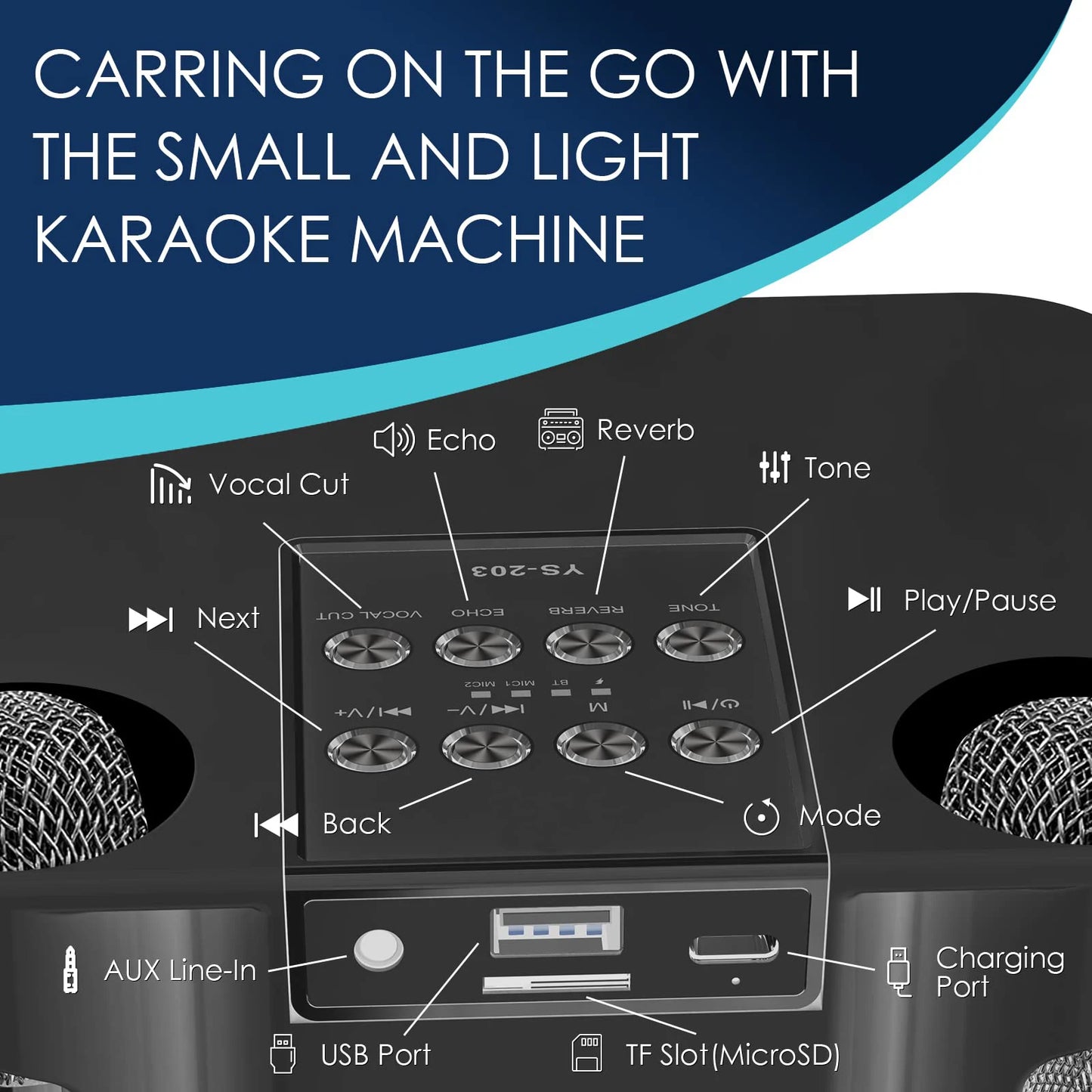 Karaoke Bluetooth with Wireless Microphone