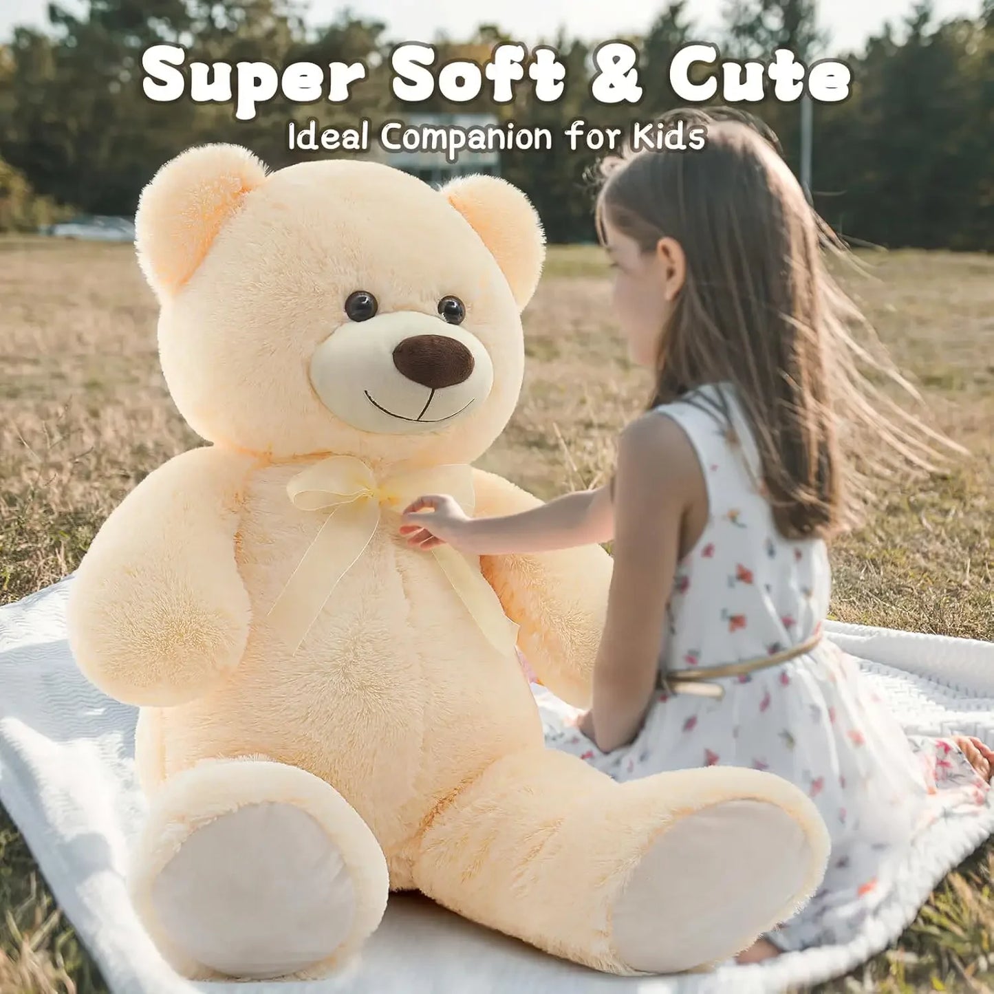 MorisMos Giant Teddy Bear Stuffed Animal 3 ft