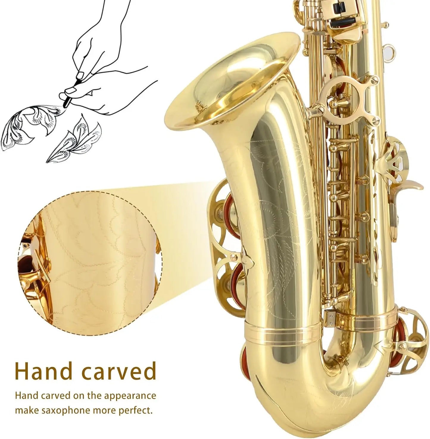 Alto Saxophone Gold E Flat Sax Full Kit