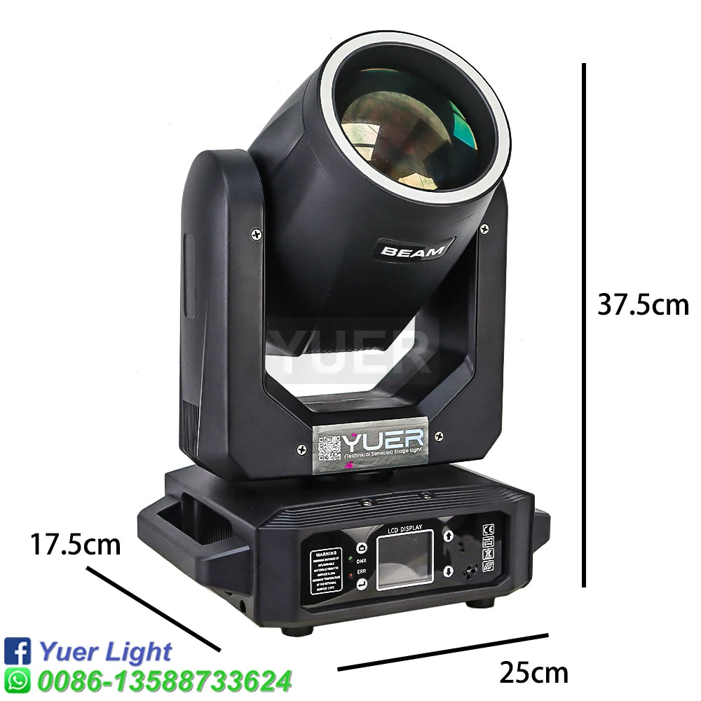 200W LED With Ring Beam Spot Moving Head Light With 18 Rotating Prism Rainbow Effect DMX512 Disco Party CLub Stage Effect Lights