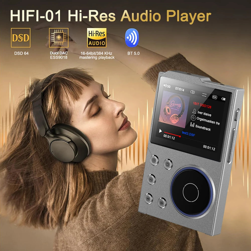 HiFi MP3 Player Portable Audio Player Bluetooth-Compatible