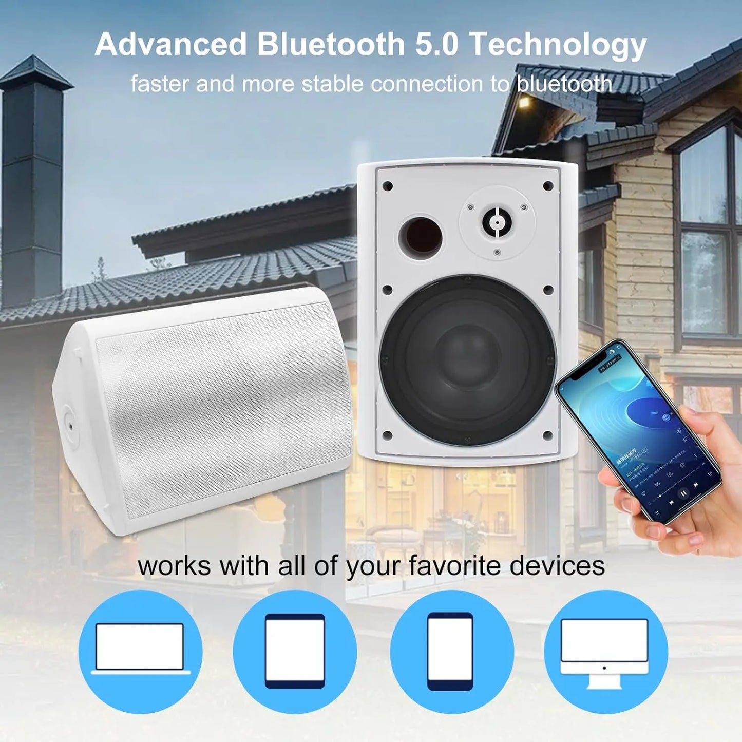 6.5" 400 Watt Indoor Outdoor Bluetooth Speakers