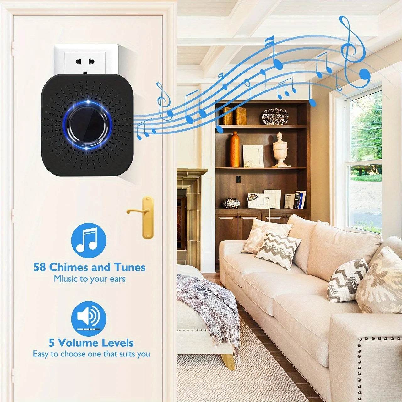 Wireless smart video doorbell, WiFi home security camera