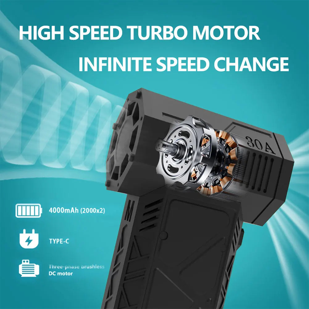 USB Rechargeable Mini Turbo Jet Fan  Brushless Motor