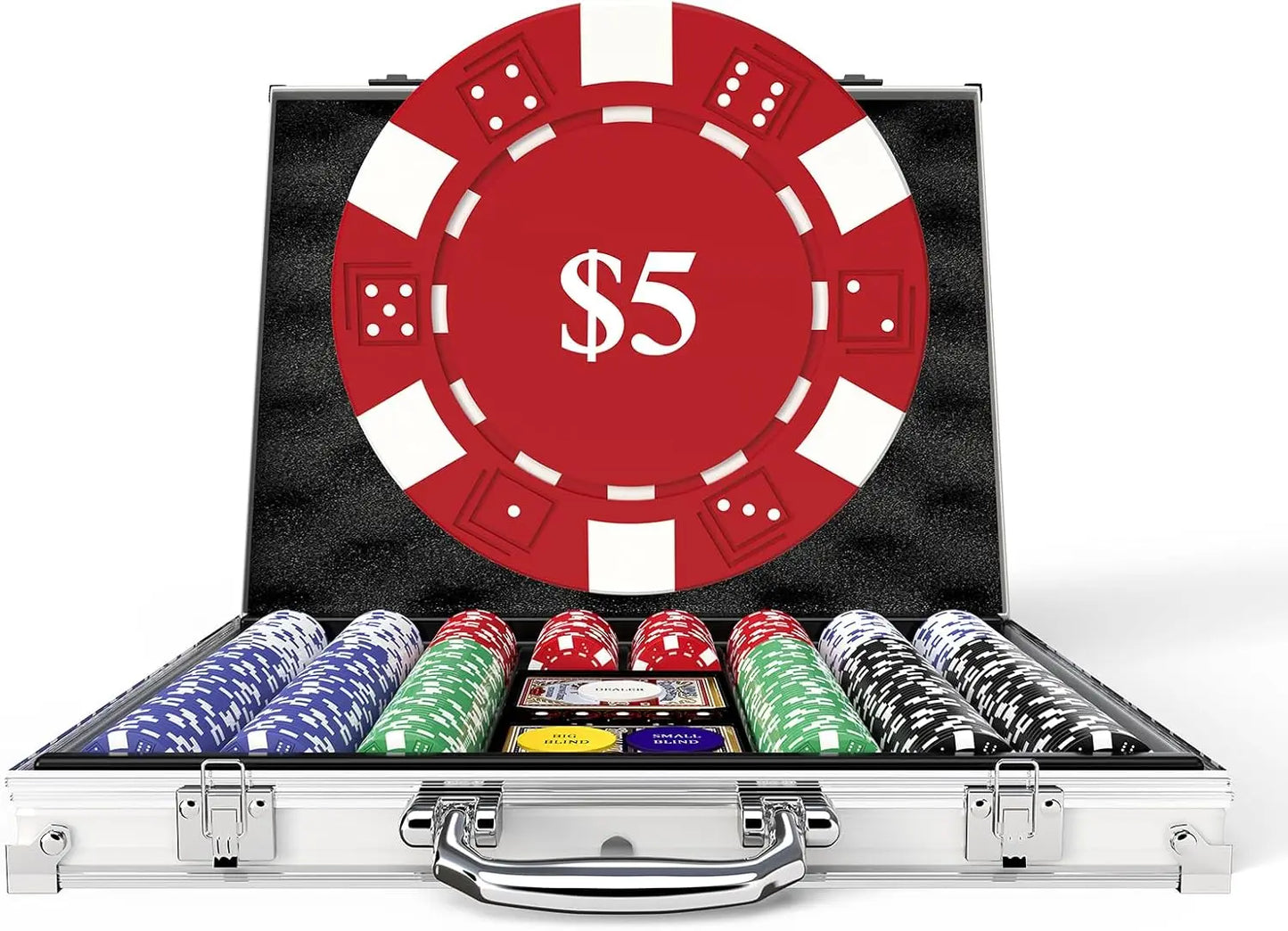 Casino Poker Chips Set  Denominations from $1 to $500