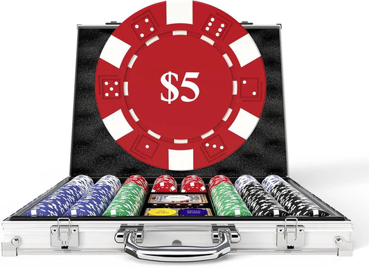 Casino Poker Chips Set  Denominations from $1 to $500