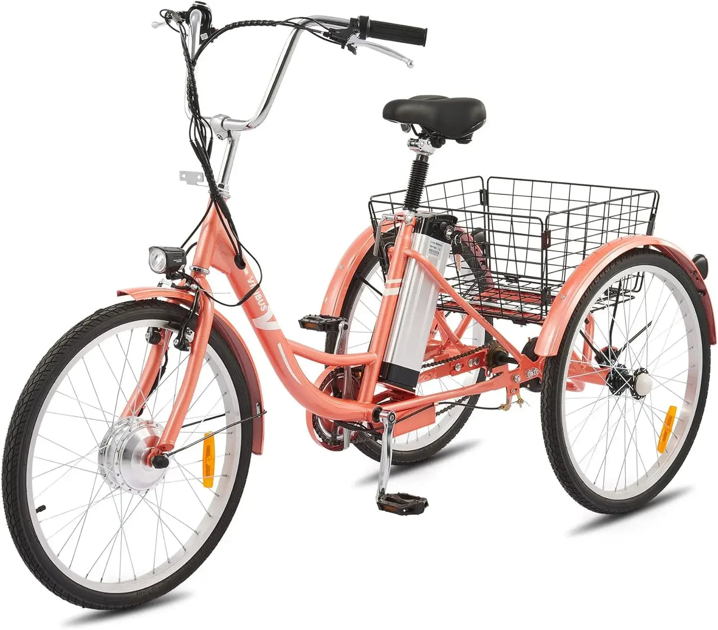 Electric Tricycle for Adults,with Basket, 36V Removable Battery