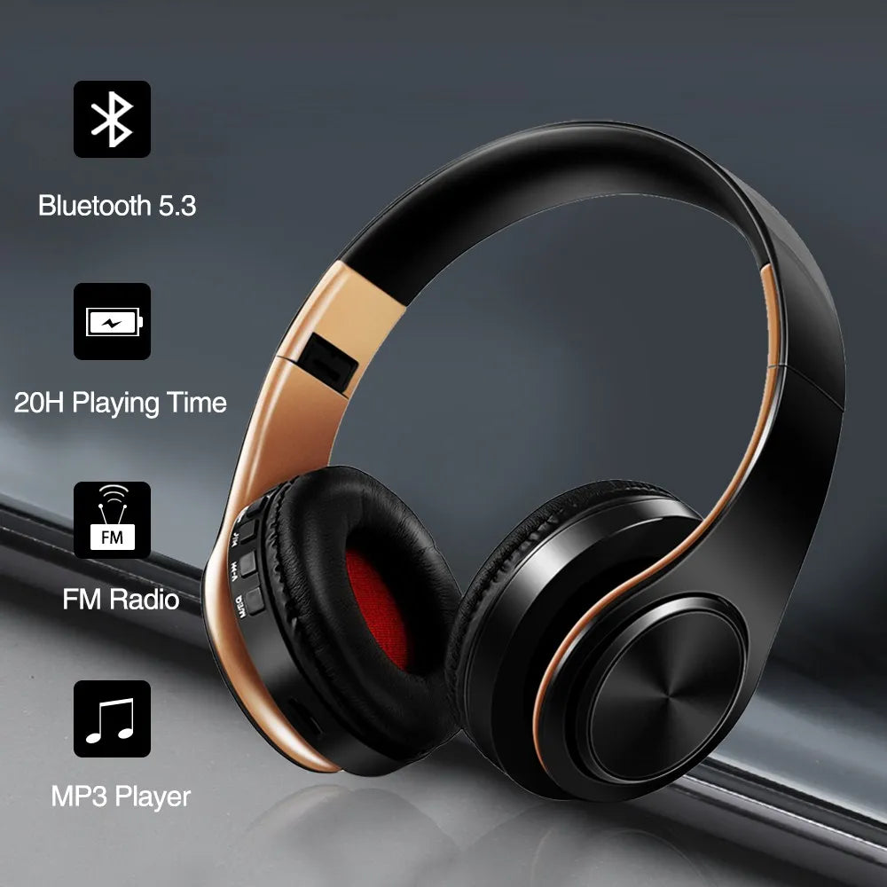 HIFI Stereo Earphones Bluetooth Headphone Music Headset