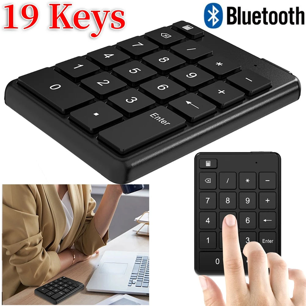 19 Keys Bluetooth-compatible Wireless Numeric Keypads Portable