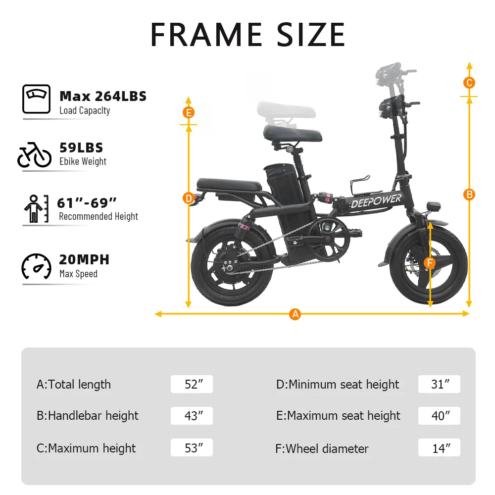 Adult Fat Tire Electric Bike Folding 400W