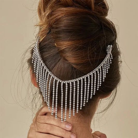 Stonefans Fashion Rhinestone V Shaped Headband Hair Clip for Women