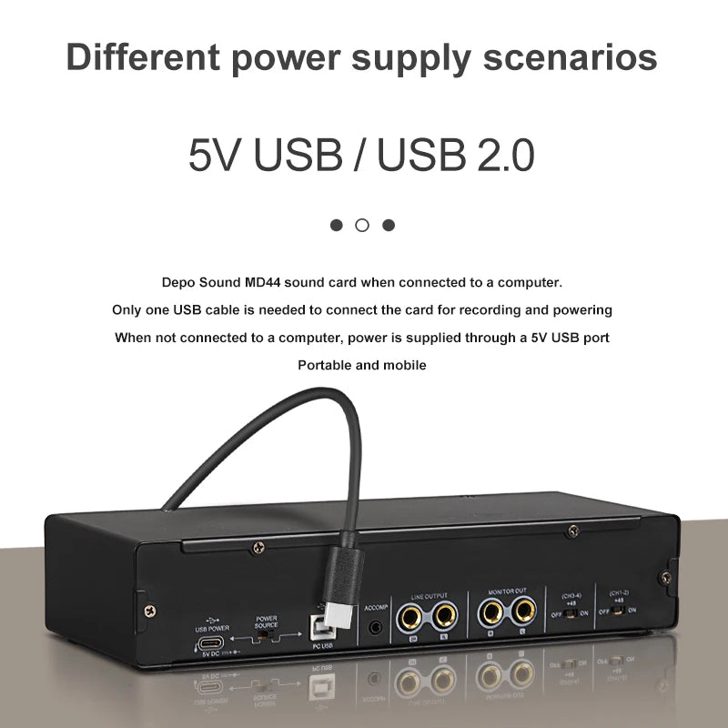 Audio Interface Studio Sound Card 2 Channel audio