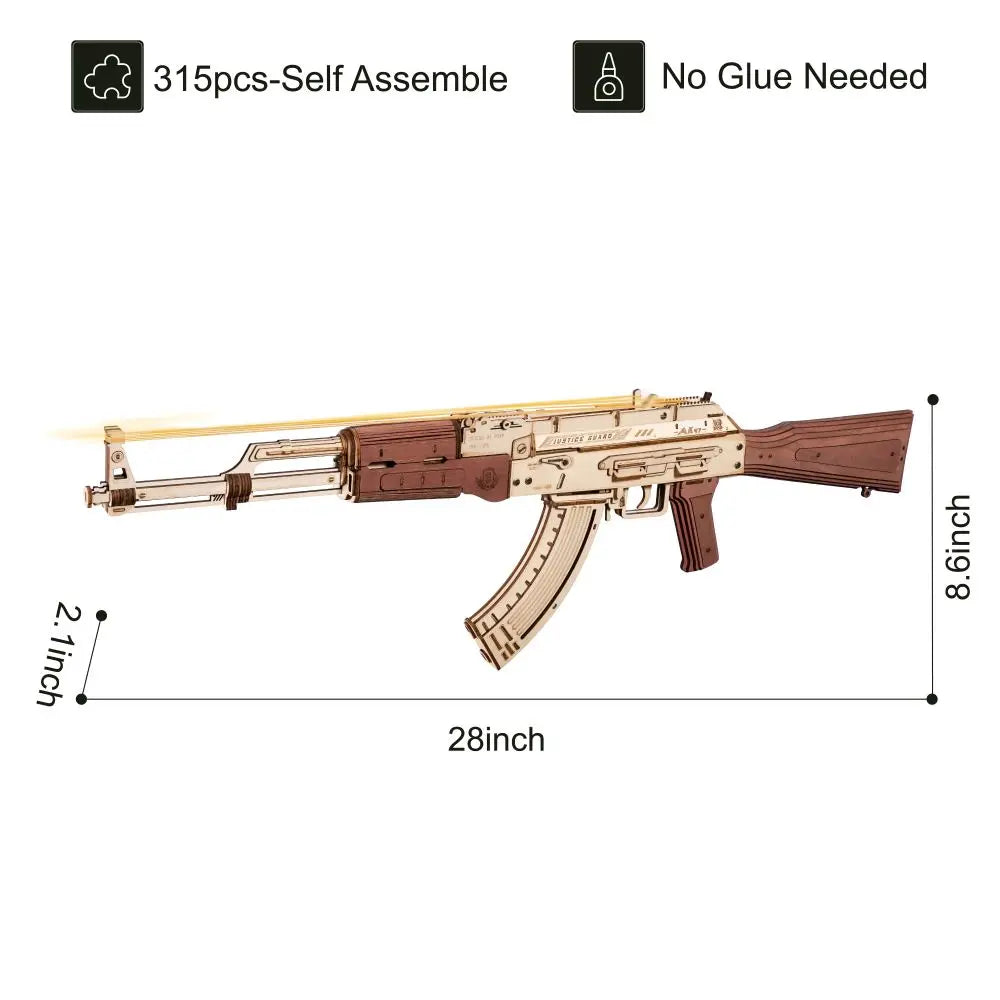 Automatic Rifle AK47 3D Wooden Gun Funny