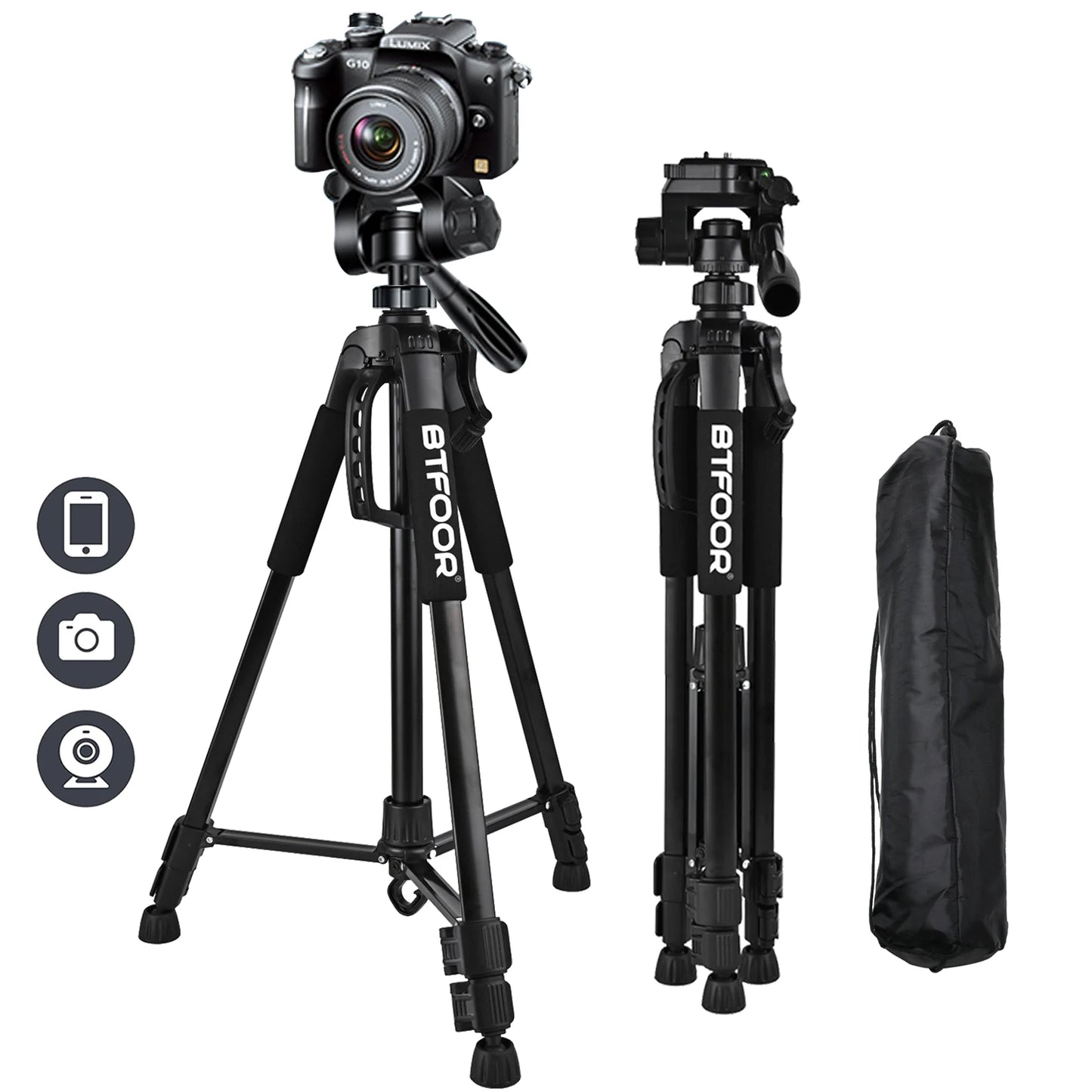 Travel Self Tripod  Aluminum Tall 55”  For Canon Nikon