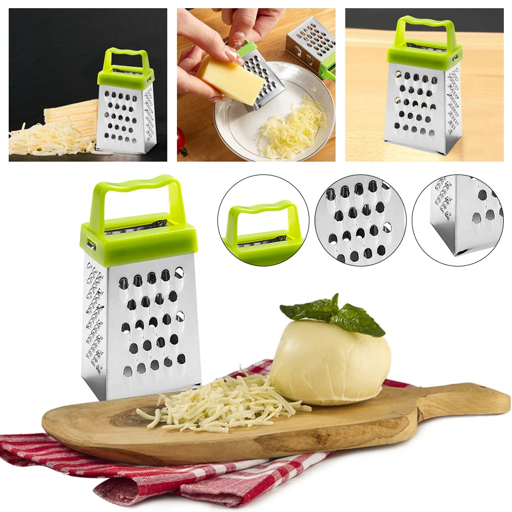 Stainless Steel Mini Four-Sided Grater Planer Multifunctional Peel Cutter Fruit Ginger Garlic Grater Cooking Kitchen Accessories