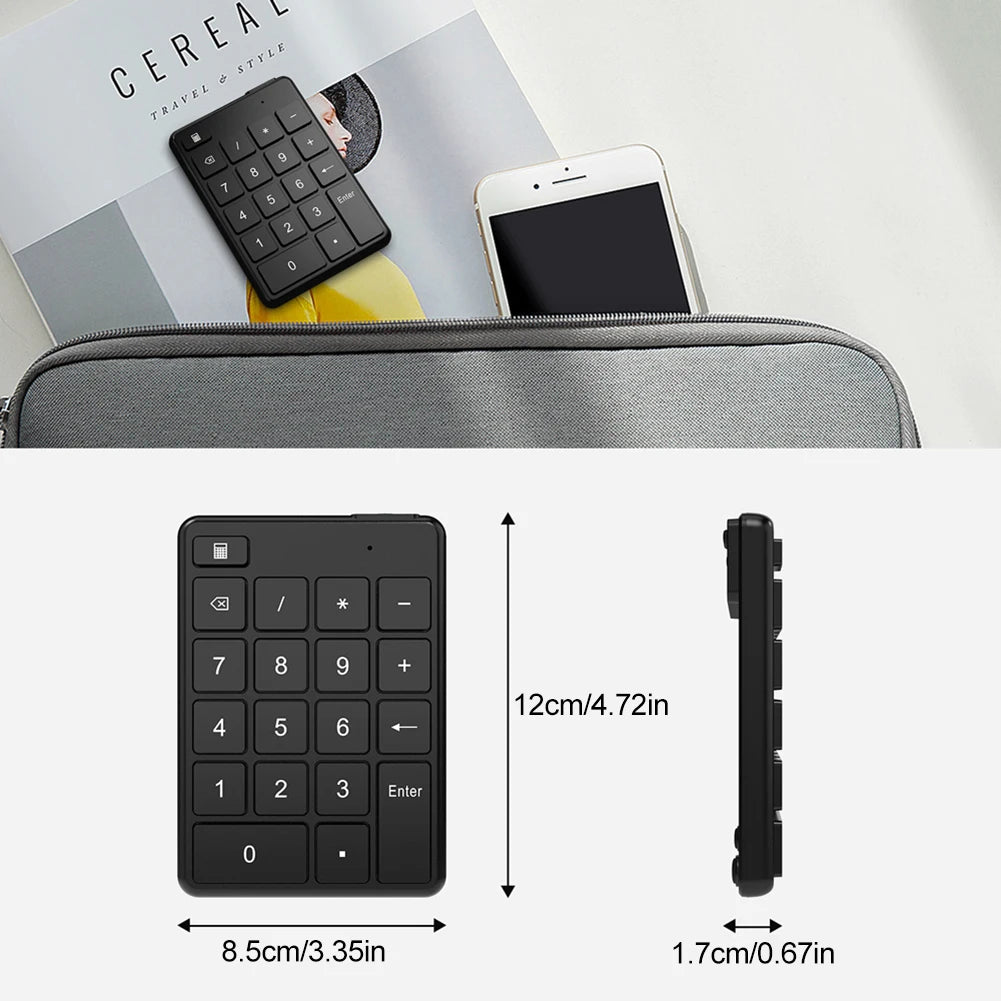 19 Keys Bluetooth-compatible Wireless Numeric Keypads Portable