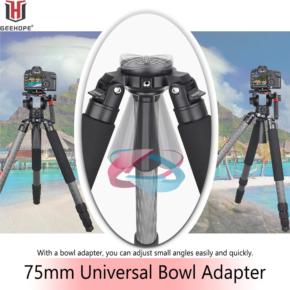 GEEHOPE Heavy Carbon Fiber Camera Tripod  Stable