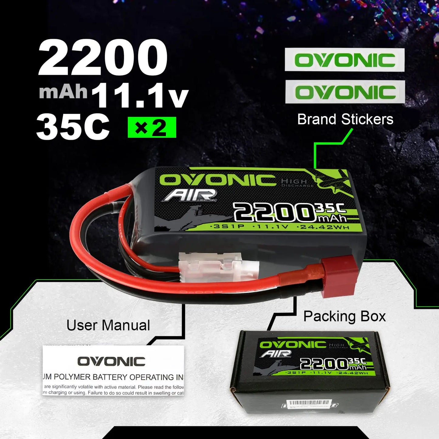 OVONIC Battery  Max to  Deans Connector