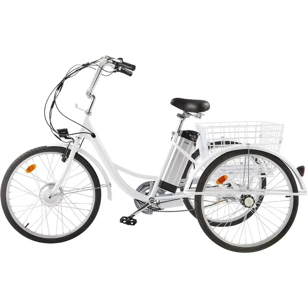 Electric Tricycle for Adults,with Basket, 36V Removable Battery