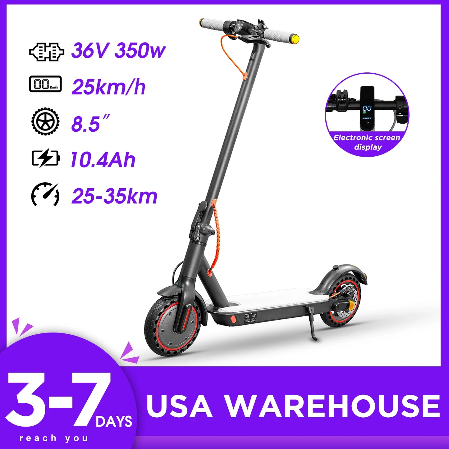 350W  15.6MPH Adults Electric Scooter  Foldable