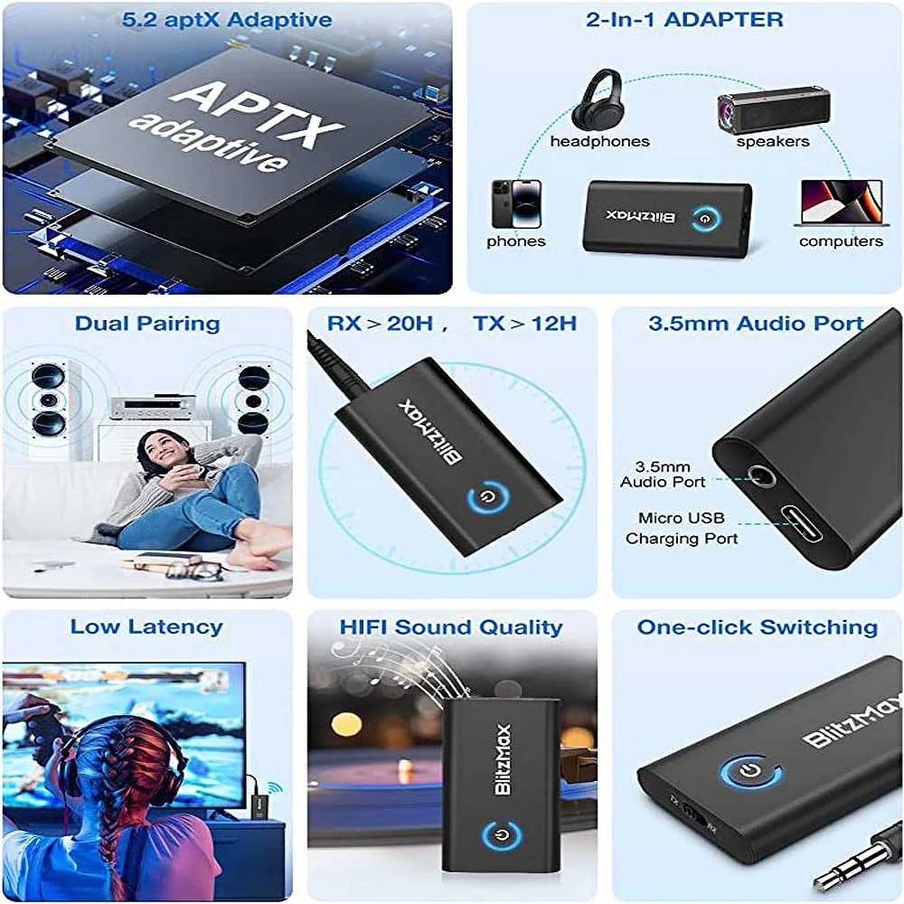 Transmitter Receiver bluetooth Low Latency  Wireless