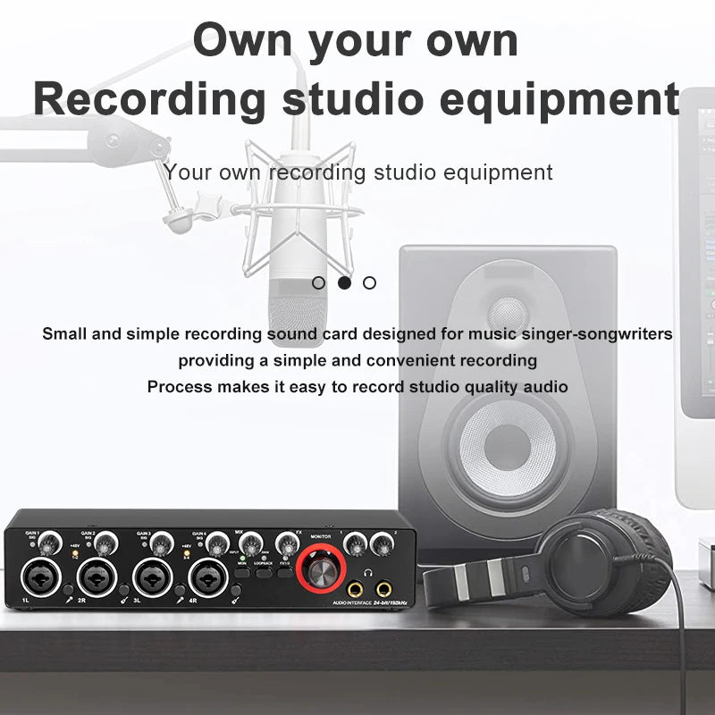 Audio Interface Studio Sound Card 2 Channel audio