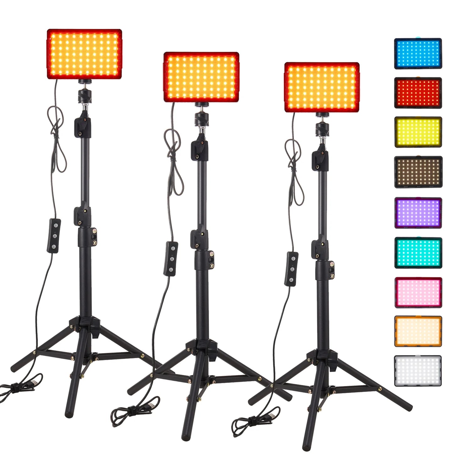 3pack LED  Filter Studio Streaming Lights Photography