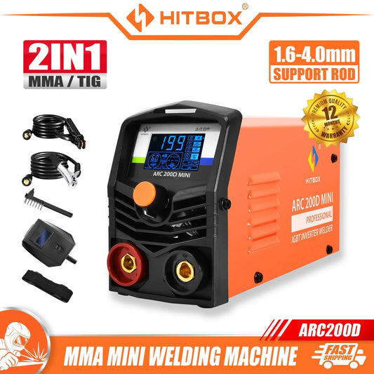 HITBOX ARC200D Welding Machine  ARC MMA  TIG MINI