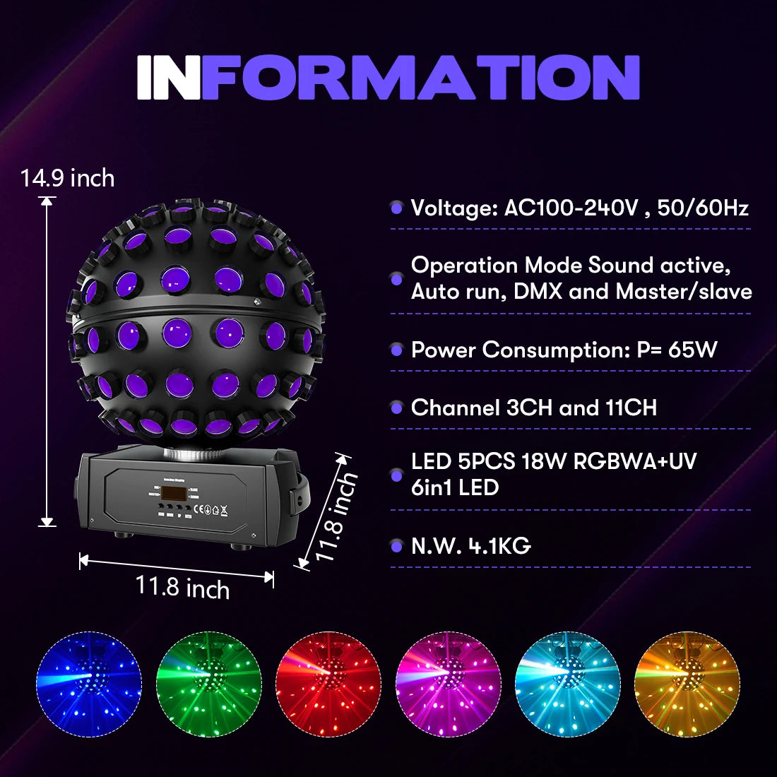 Disco Ball Light Moving Head Rotosphere LED Beam