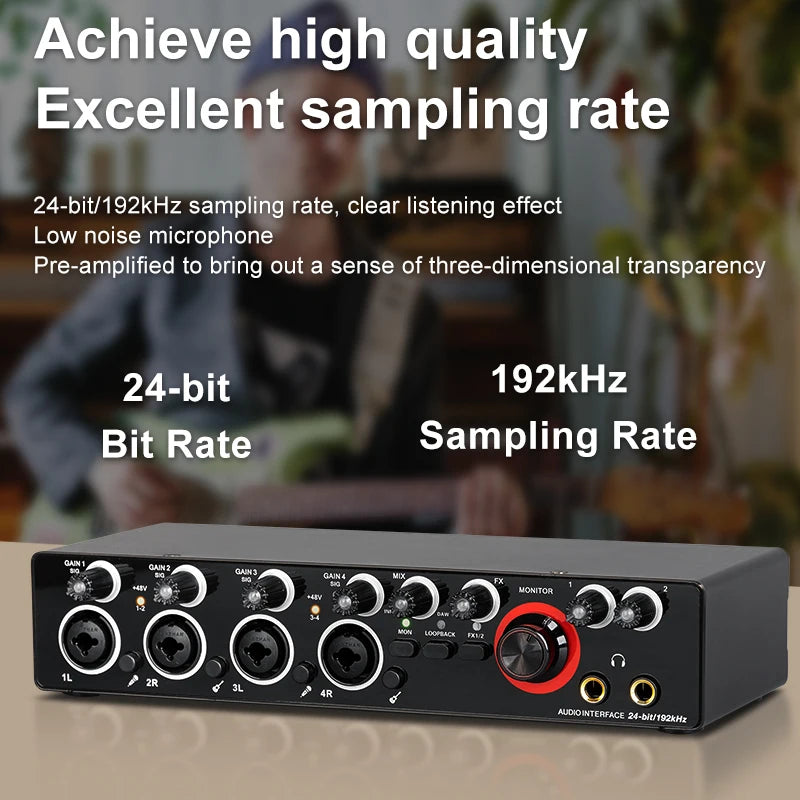 Audio Interface Studio Sound Card 2 Channel audio