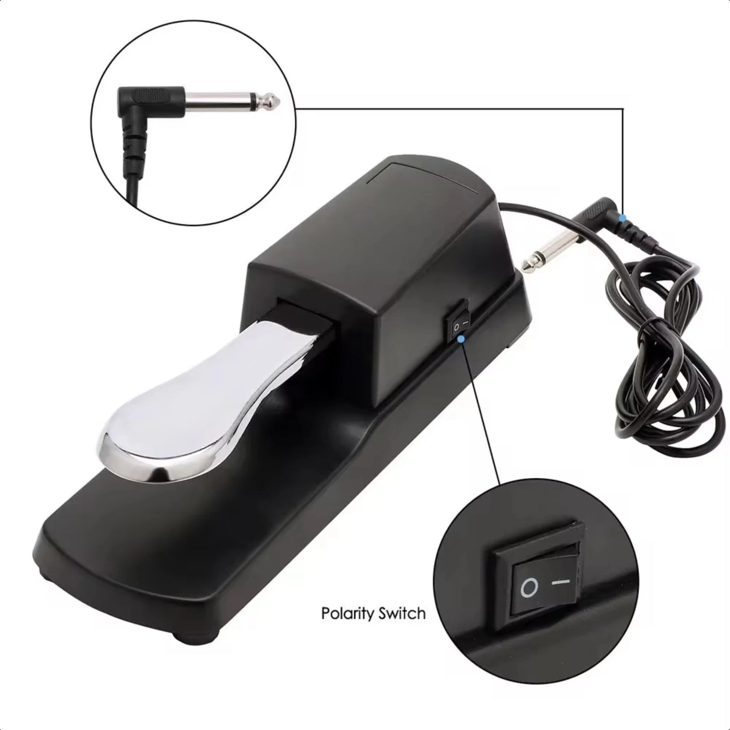 Sustain Pedal Anti-Slip with Polarity Piano