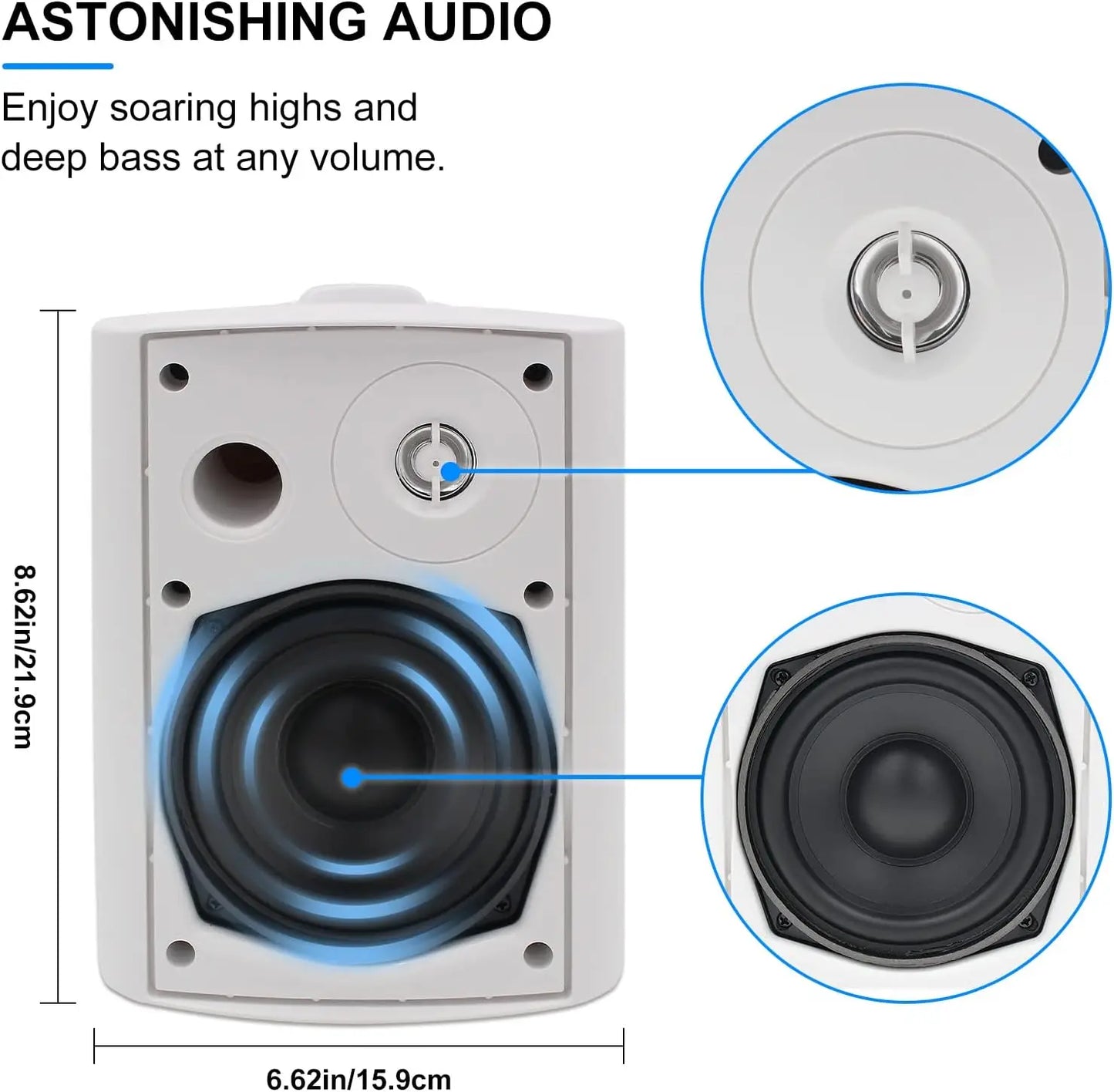 600 Watts Passive Speaker Wall Mount Loud Volume