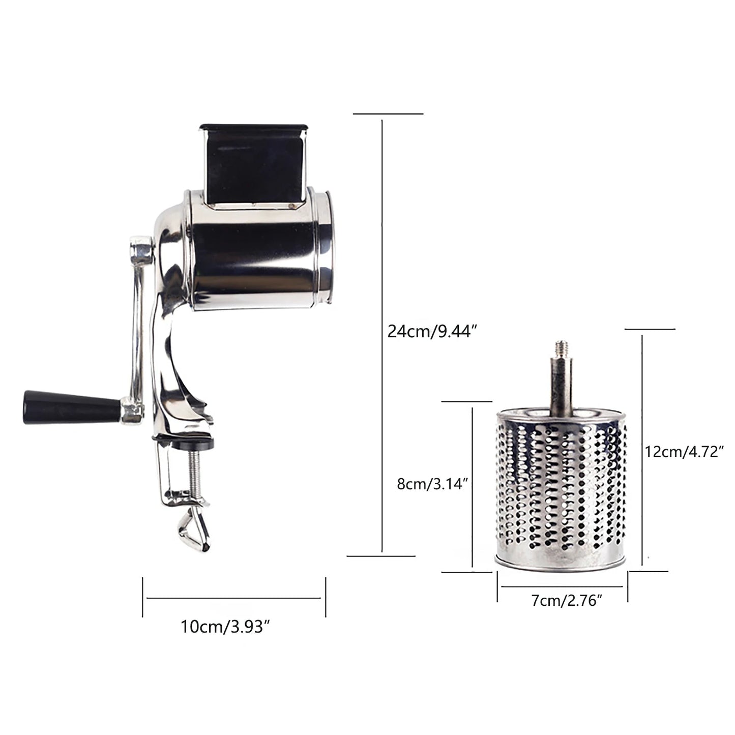 Manual Stainless Steel Rotary Grater Slicer/Shredder