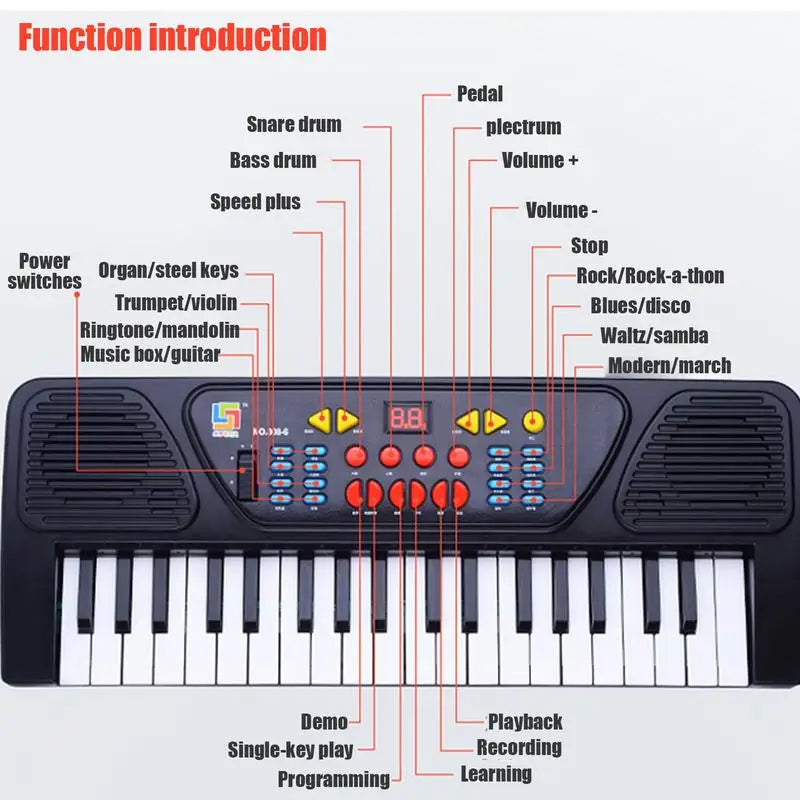 Piano Keyboard For Kids 37 Keys Digital Music