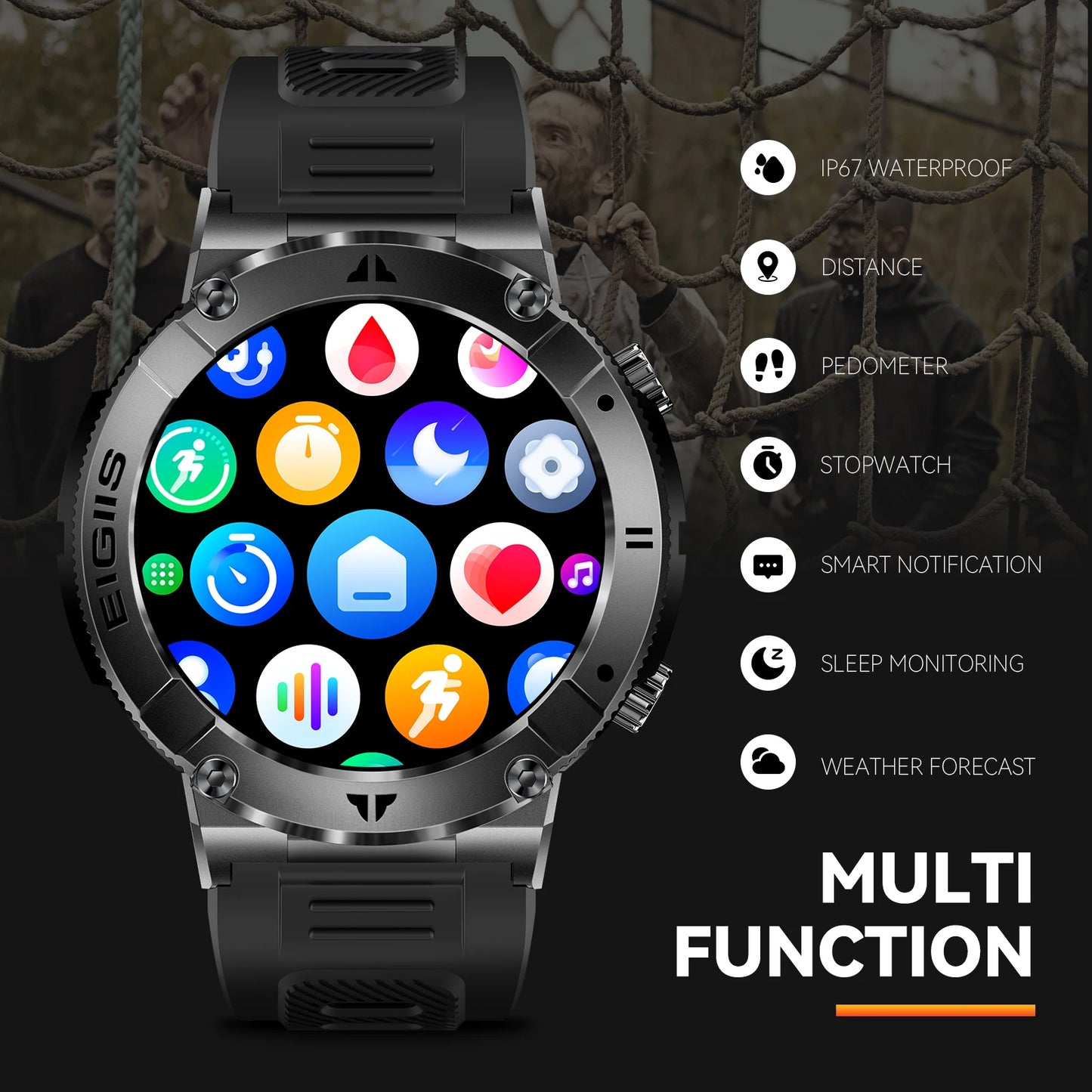 LaNikar Smart Watch Men TFT Display Bluetooth
