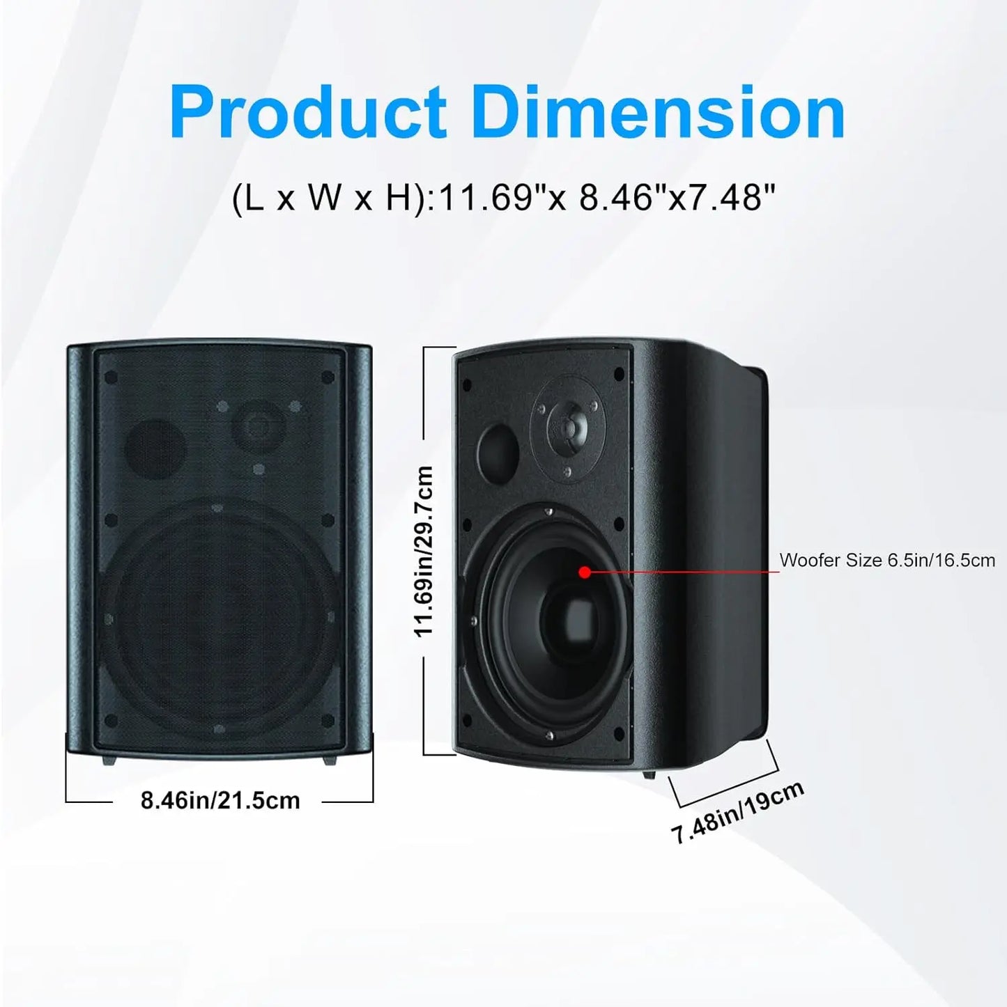 6.5" 400 Watt Indoor Outdoor Bluetooth Speakers