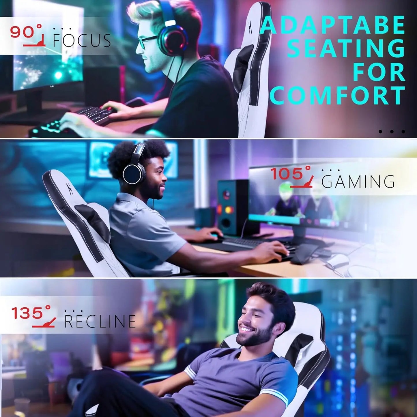 Gaming Chair, Video  Computer Chair, Lumbar