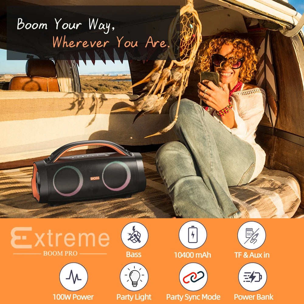 Bluetooth 5.3 Speaker Extreme Boom Pro 100W Stereo