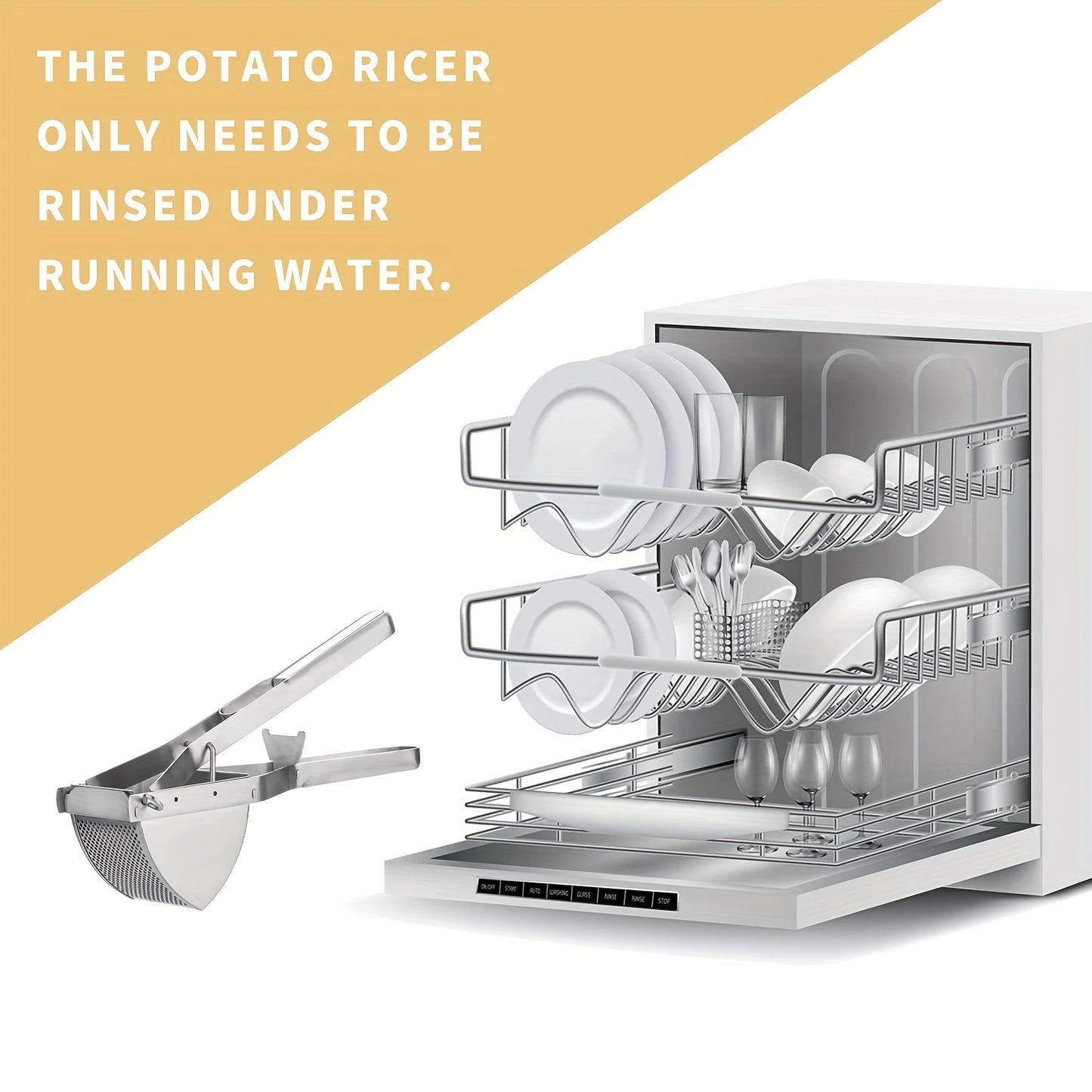 Potato Masher, Stainless Steel  Kitchen non-Slip Handle