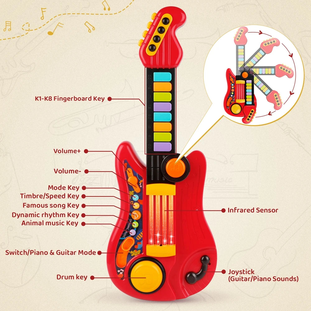 Electric Kids Guitar  Piano Beginners Musical Instruments