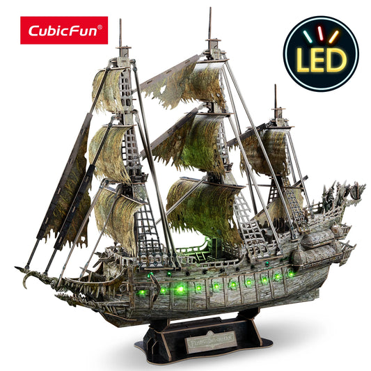 Puzzles Green LED Flying Dutchman Pirate Ship